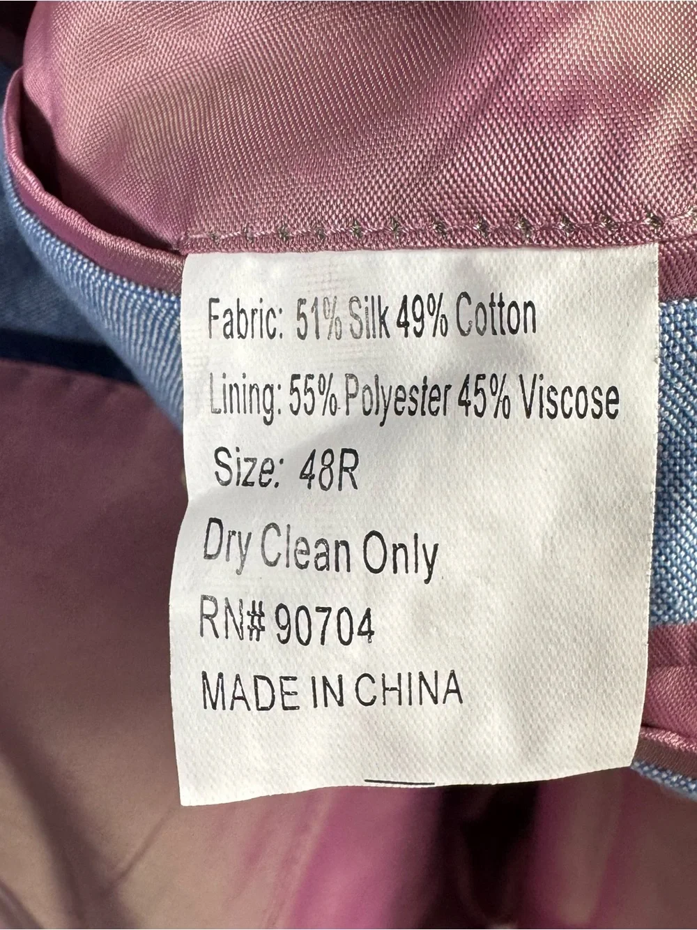 Alan Flusser Notched Blazer 48R Blue Cotton Silk Blend Sport Coat Coastal Preppy